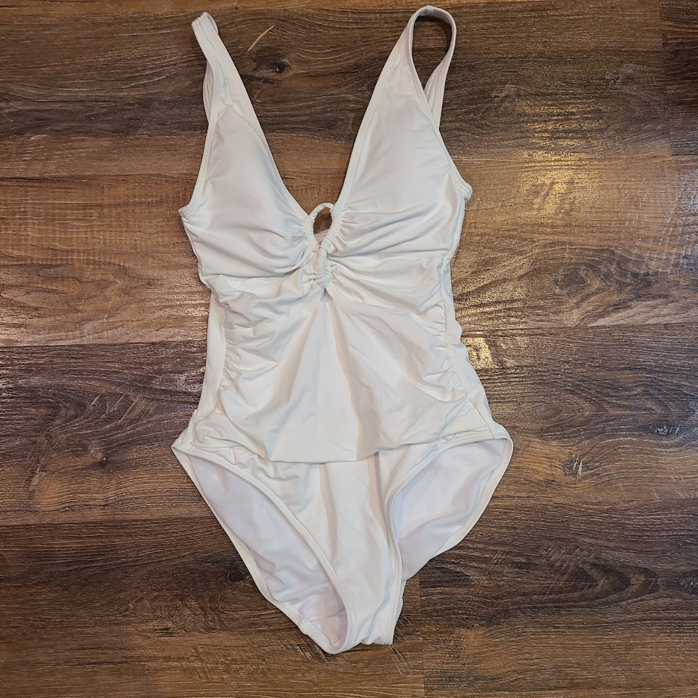 Lauren Ralph Lauren White One Piece Swimsuit in Size 10